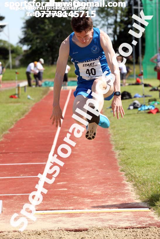Mens long jump, 2019 NEMA Track and Field Champs, Monkton. Photo:  David T. Hewitson/Sports for All Pics